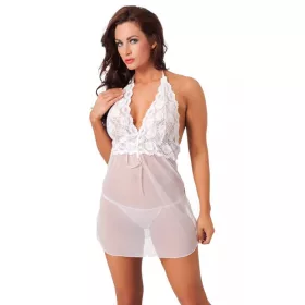 AMORABLE – Mini ruha tangával, fehér, egy méret