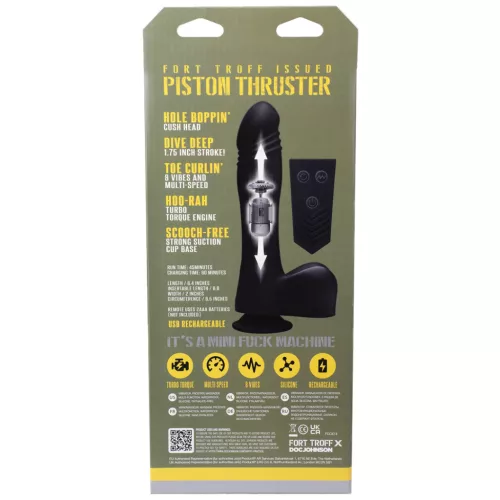 DOC JOHNSON – Piston Thruster mini távirányítós szexgép, lökő és vibráló funkcióval, újratölthető