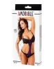 AMORABLE – Szexi body lila csipke díszítéssel, fekete, egy méret