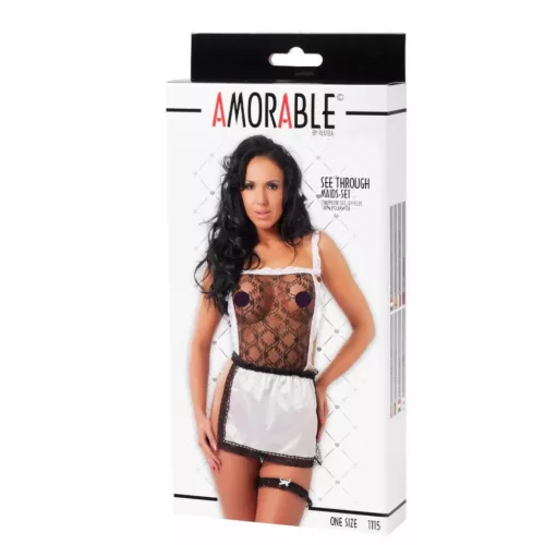 AMORABLE – Pincérnő jelmez, fekete/fehér, egy méret