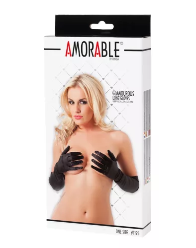 AMORABLE – Hosszú, elegáns kesztyű, fekete, egy méret