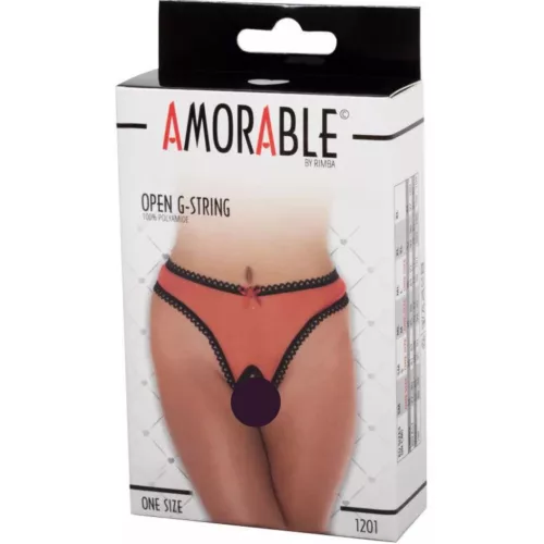 AMORABLE – Szexi nyitott zsinórtanga, piros, egy méret