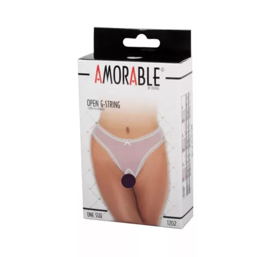 AMORABLE – Átlátszó nyitott zsinórtanga, fehér, egy méret