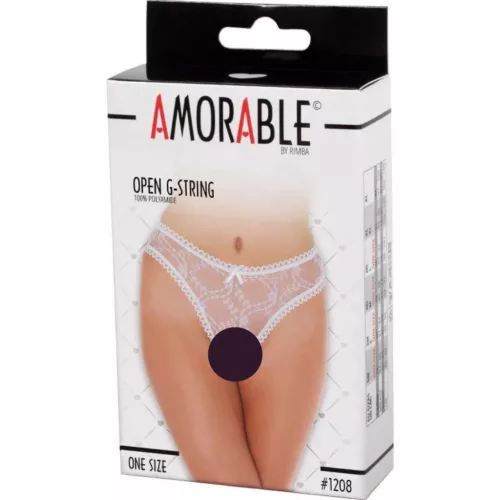 AMORABLE – Nyitott zsinórtanga, fehér, átlátszó, egy méret