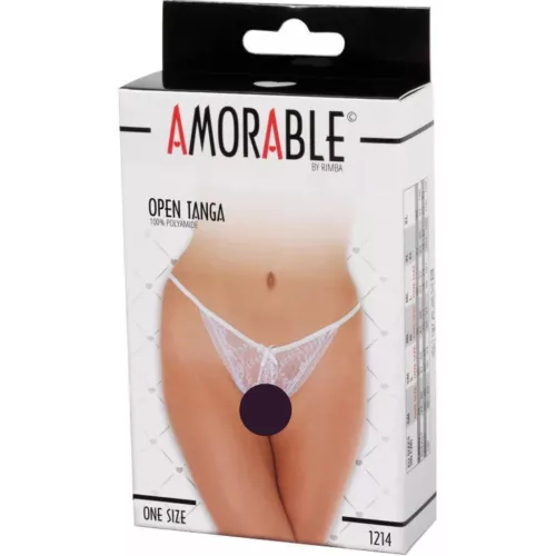 AMORABLE – Nyitott tanga, fehér, klasszikus fazon, egy méret