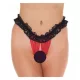 AMORABLE – Nyitott slip bugyi, fekete-piros, egy méret