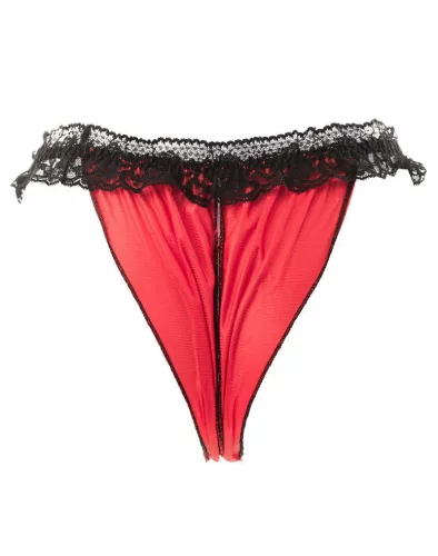AMORABLE – Nyitott slip bugyi, fekete-piros, egy méret