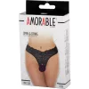 AMORABLE – Csipkés nyitott zsinórtanga, fekete, egy méret