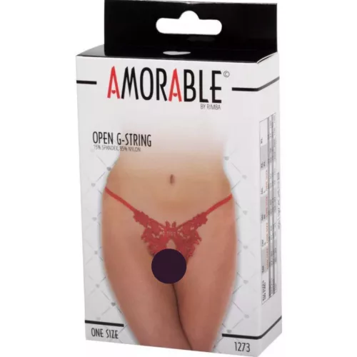 AMORABLE – Nyitott zsinórtanga, piros, egy méret