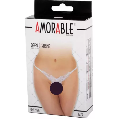 AMORABLE – Nyitott zsinórtanga, fehér, áttetsző, egy méret
