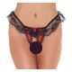 AMORABLE – Nyitott tanga, fekete-piros, egy méret