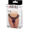 AMORABLE – Nyitott tanga, fekete-piros, egy méret