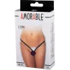AMORABLE – Csipkés zsinórtanga, fekete-fehér, egy méret