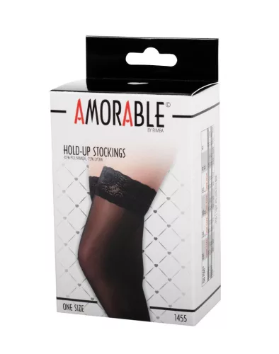AMORABLE – Csipkés combfix, fekete, egy méret