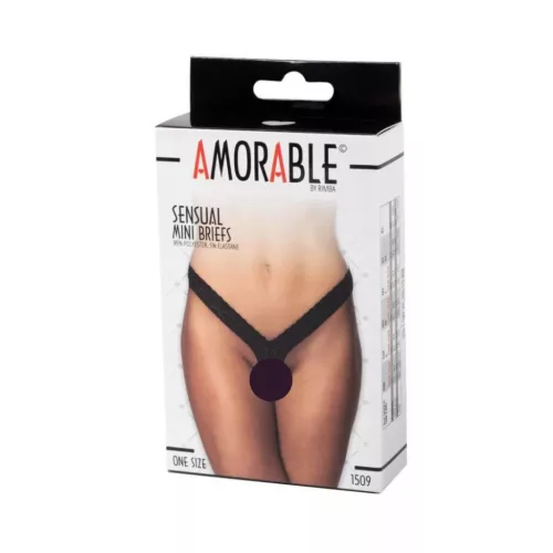AMORABLE – Csipkés női tanga, fekete, egy méret