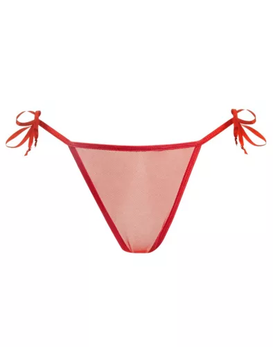AMORABLE – Csipkés tanga, dekoratív mintával, piros, egy méret