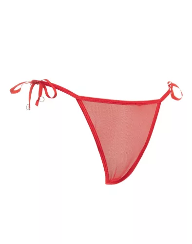 AMORABLE – Csipkés tanga, dekoratív mintával, piros, egy méret