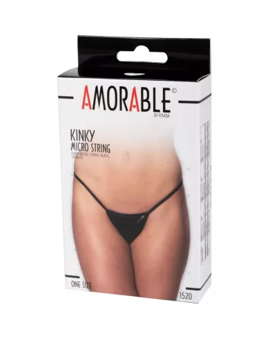 AMORABLE – Mini tanga, fekete, fényes, egy méret