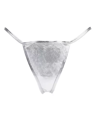 AMORABLE – Mini tanga, ezüst, fényes, egy méret