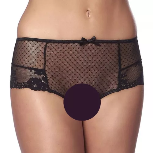 AMORABLE – Nyitott hátú fűzős női bugyi, fekete, egy méret