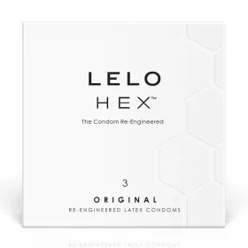   LELO - HEX Original hexagonális szerkezetű latex óvszer, 3 db