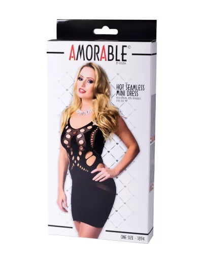 AMORABLE – Varrás nélküli mini ruha, fekete, egy méret