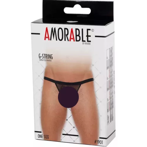 AMORABLE – Átlátszó férfi tanga, fekete, egy méret