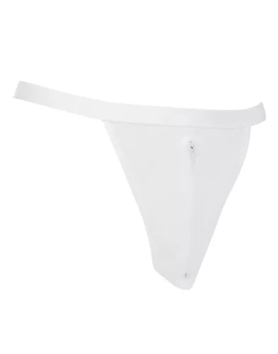AMORABLE – Átlátszó férfi tanga cipzárral, fehér, egy méret