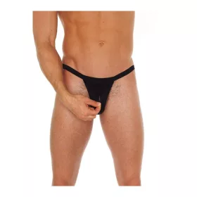   AMORABLE – Férfi áttetsző tanga cipzárral, fekete, egy méret