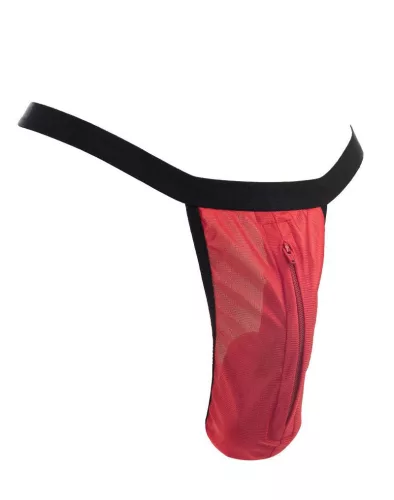 AMORABLE – Férfi áttetsző tanga cipzárral, piros, egy méret