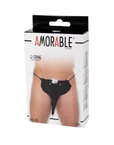 AMORABLE – Férfi tanga elefántfej mintával, fekete, egy méret
