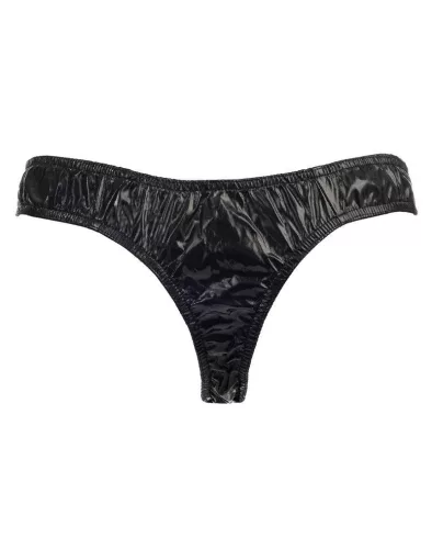 AMORABLE – Férfi tanga PVC hatású anyagból, fekete, egy méret