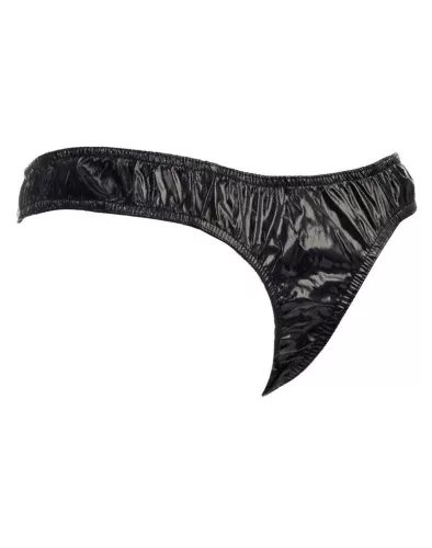 AMORABLE – Férfi tanga PVC hatású anyagból, fekete, egy méret