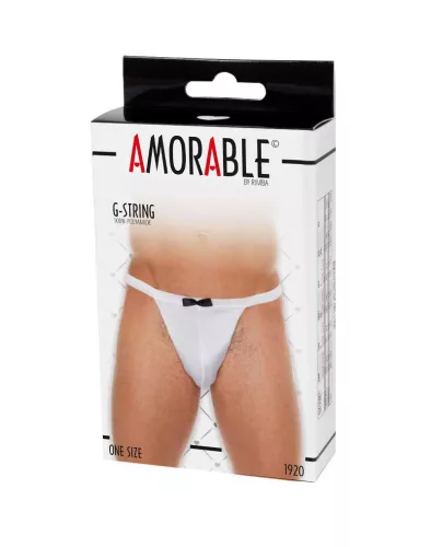 AMORABLE – Smoking stílusú férfi tanga, fekete-fehér, egy méret
