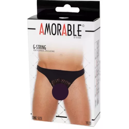 AMORABLE – Férfi tanga hálós anyagból, fekete, egy méret