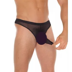   AMORABLE – Átlátszó férfi tanga extra pénisztartóval, fekete, egy méret