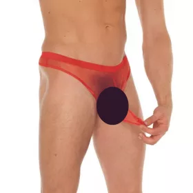   AMORABLE – Átlátszó férfi tanga extra pénisztartóval, piros, egy méret