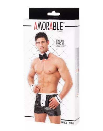 AMORABLE – 4 részes férfi chippendale szett, fekete-fehér, egy méret
