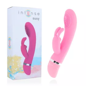   INTENSE – Susy szilikon nyuszis vibrátor oszcilláló „ujj” funkcióval, rózsaszín