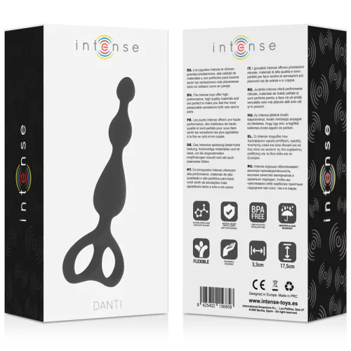 INTENSE – Danti anál tágító és masszírozó, szilikon, 17,5 cm, fekete