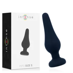   INTENSE – Pipo szilikon anál plug, kúpos forma, fekete, 10 cm