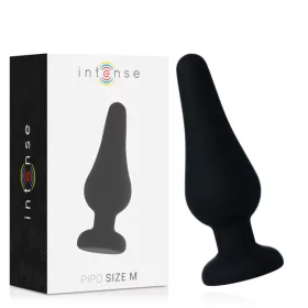   INTENSE – Pipo szilikon anál plug, kúpos forma, fekete, 11 cm
