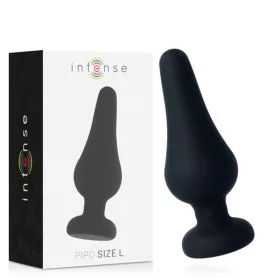   INTENSE – Pipo szilikon anál plug, kúpos forma, fekete, 13 cm