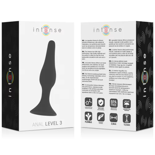 INTENSE – Anál tágító, level 3, 12,5 cm, fekete