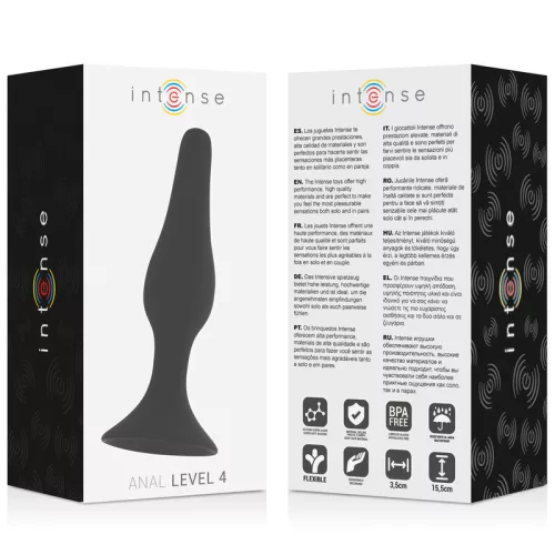 INTENSE – Anál tágító, level 4, 15,5 cm, fekete