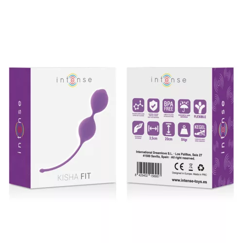 INTENSE – Kisha kegel tréninggolyók, medencefenék-izom erősítéshez, 84 g, 20 cm, lila