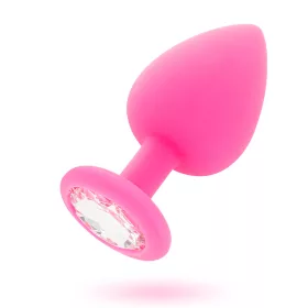   INTENSE – Shelki kristállyal díszített szilikon anál plug, 7,2 cm, fukszia