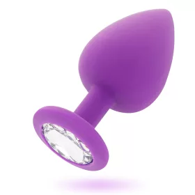   INTENSE – Shelki kristállyal díszített szilikon anál plug, 8 cm, lila