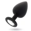 INTENSE – Shelki kristállyal díszített szilikon anál plug, 8 cm, fekete