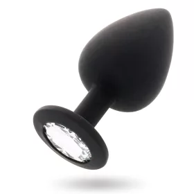   INTENSE – Shelki kristállyal díszített szilikon anál plug, 8 cm, fekete